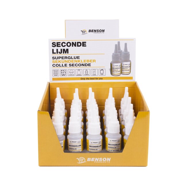 Benson Secondelijm - Snelle hechting - 20 gram - Cyanoacrylaat - Flacon