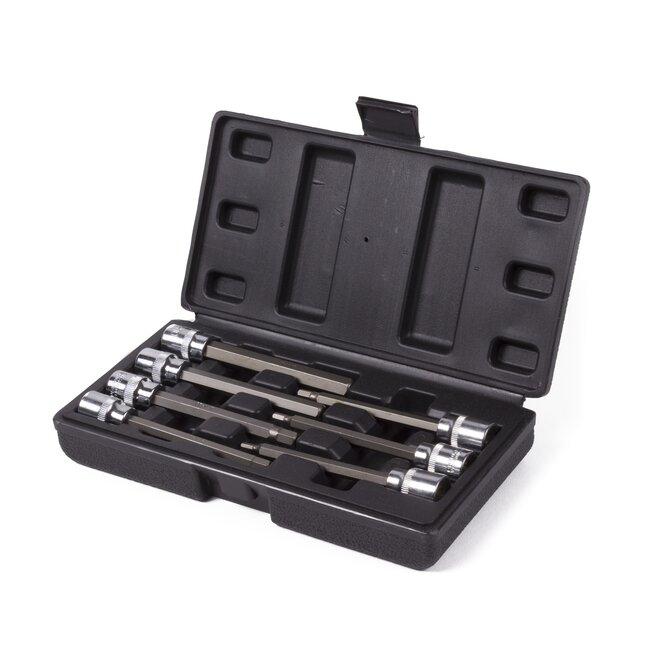 Hofftech Verlengde doppenset inbus - 7 maten - CRV materiaal - 110 mm lengte - 7-delig