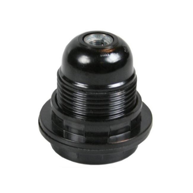Benson Zwarte E27 fitting - buitendraad - inclusief 2 ringen - duurzaam en stijlvol
