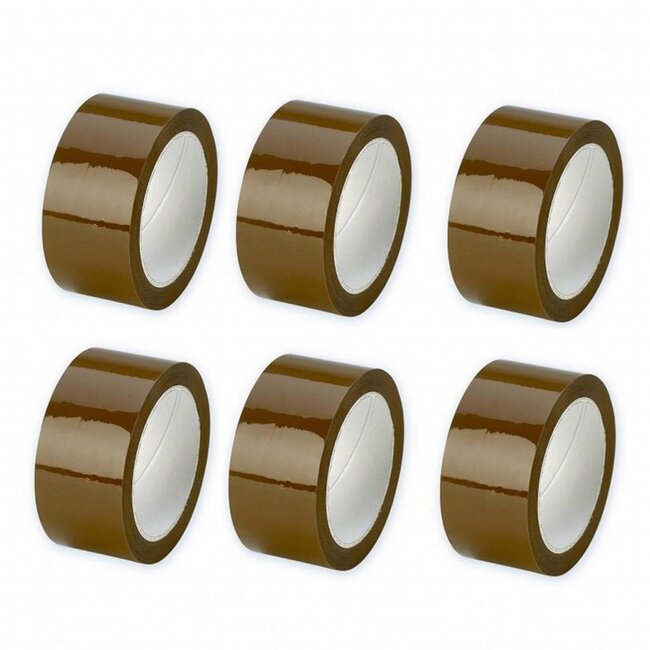 Benson Verpakkingstape - PP materiaal - 48 mm x 66 meter - bruin - 6 rollen