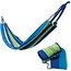 Benson Blauw gestreepte hangmat - 1 persoon - inclusief opbergzak en ophangset - 200x100 cm
