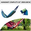 Benson Blauw gestreepte hangmat - 1 persoon - inclusief opbergzak en ophangset - 200x100 cm