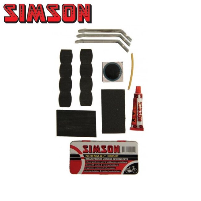 Simson Complete bandenreparatieset - 7-delig - voor stalen velgen - compact - 2 stuks