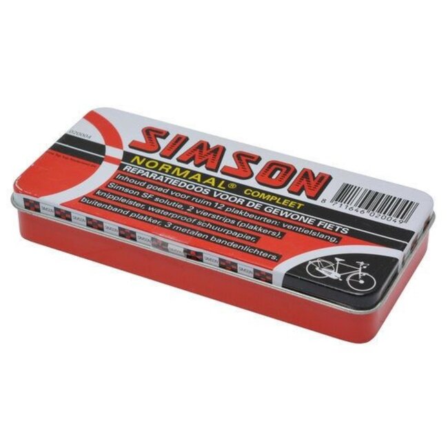 Simson Complete bandenreparatieset - 7-delig - geschikt voor alle fietsen - compact formaat - 12 plakbeurten