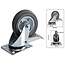 Benson Set zwenkwielen met rem - massief rubber - 100 mm - 70 kg - 4 stuks
