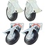 Benson Transportwielen set - Ø 160 mm - 2 zwenkwielen met rem - 2 bokwielen - 140 kg draagvermogen