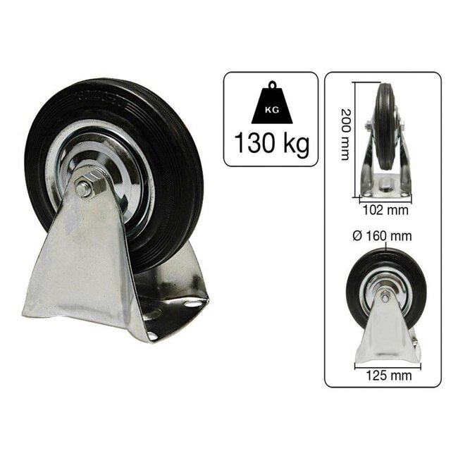 Benson Transportwielen set - Ø 160 mm - 2 zwenkwielen met rem - 2 bokwielen - 140 kg draagvermogen