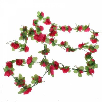 Benson Bloemenslinger voor fiets - vrolijk en kleurrijk - 165 cm - rood