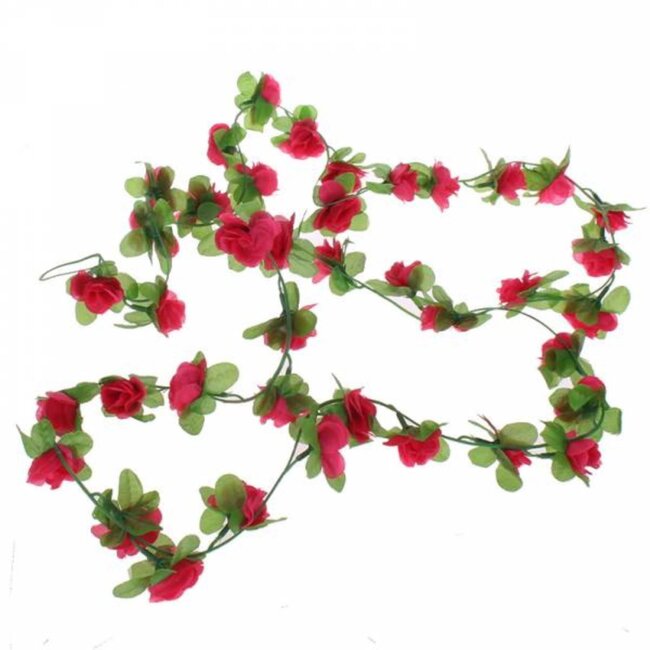 Benson Bloemenslinger voor fiets - vrolijk en kleurrijk - 165 cm - rood