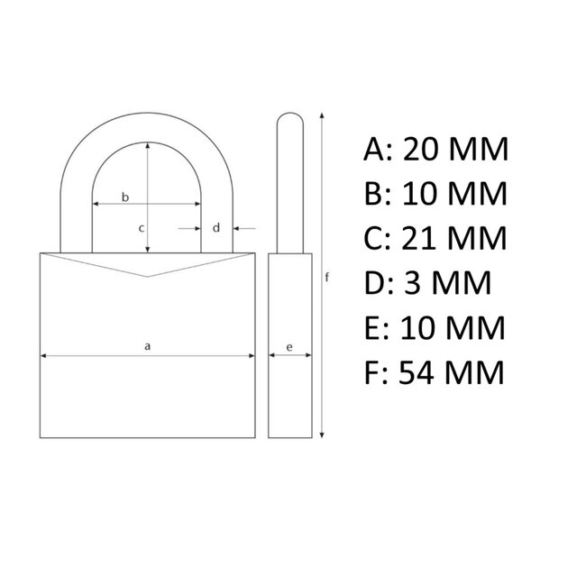 Tri-Circle Compact hangslot - Driecijferige code - Messing - 20 mm