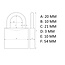 Tri-Circle Compact hangslot - Driecijferige code - Messing - 20 mm