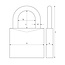 Tri-Circle Compact hangslot met cijfercode - messing - 30 mm - stalen beugel