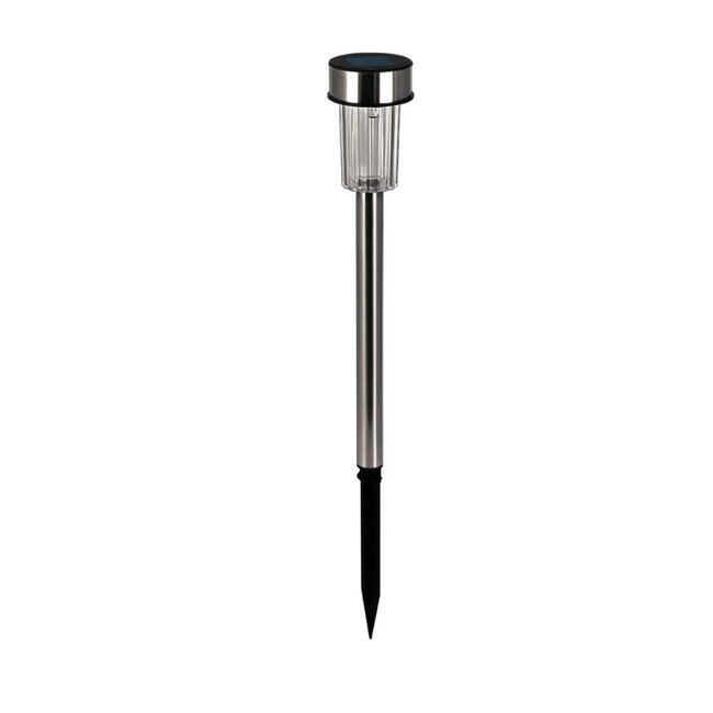 Benson Solar tuinlamp - RVS - Automatisch - 36 cm - Zilver/Zwart