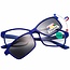 Benson Leesbril met magnetische zonneclip - blauw - sterkte +3.00 - lichtgewicht - modieus ontwerp