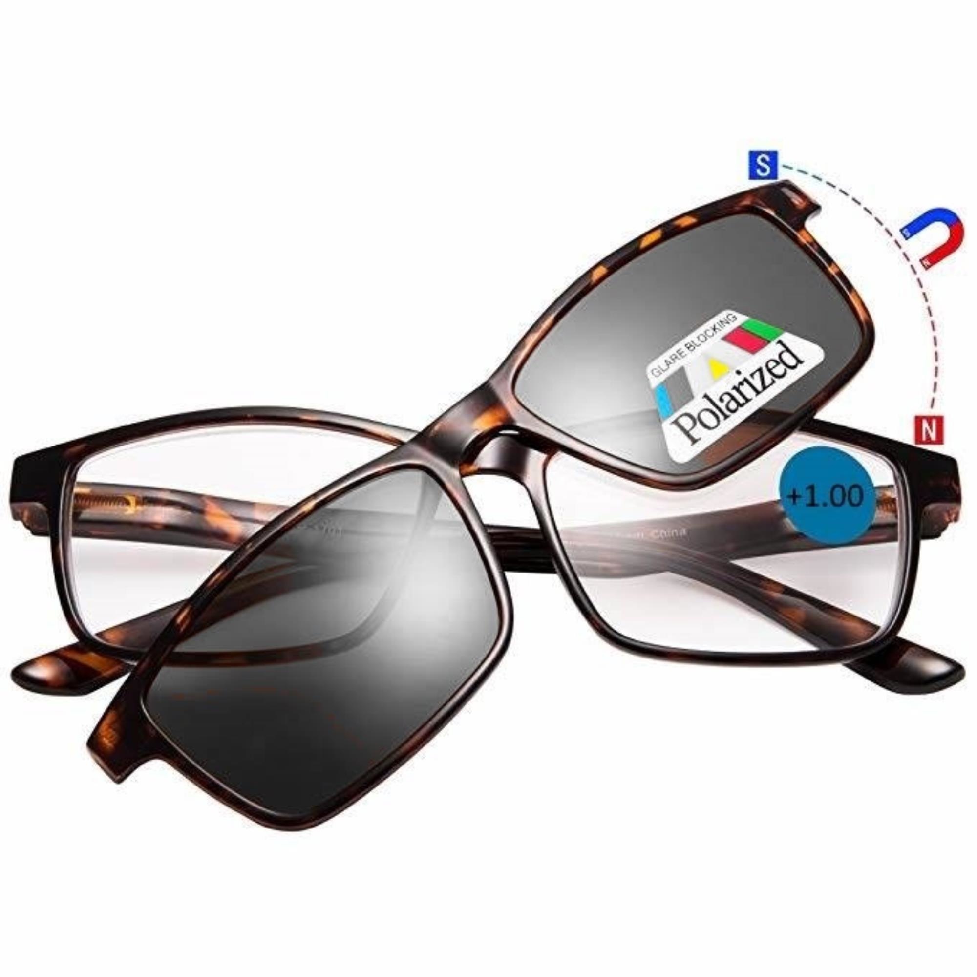 Oude man Ontwaken Rechtmatig Benson Leesbril met magneet zonnebril - Bruin - Sterkte +2.00 kopen? -  2Cheap