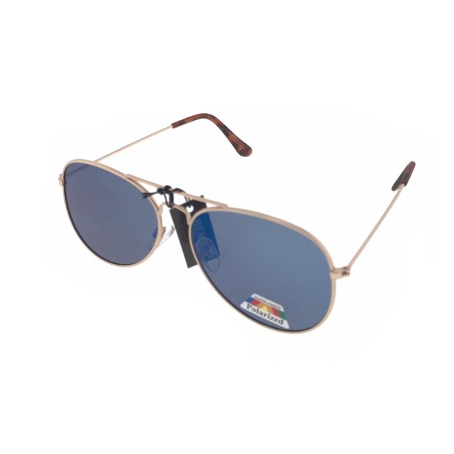 Benson Gouden Piloten Zonnebril - Polarized - Gepolariseerd - Blauwe Glazen