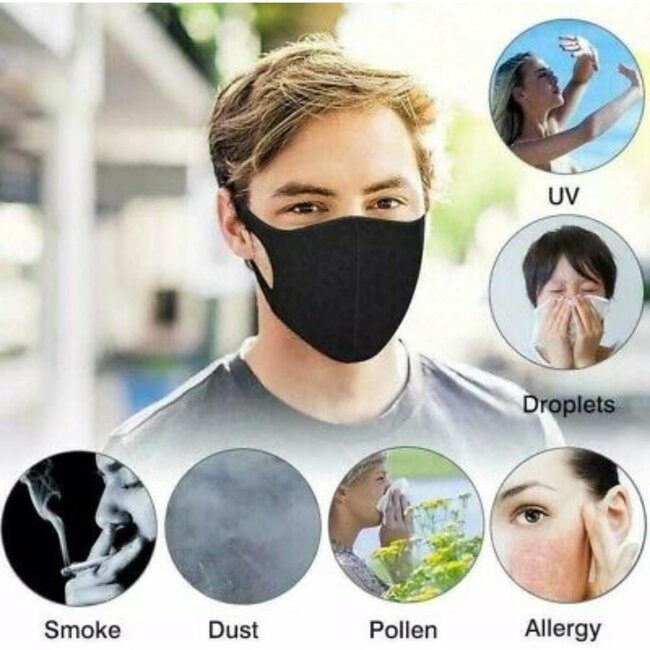 Benson Stijlvol zwart mondkapje - herbruikbaar en comfortabel