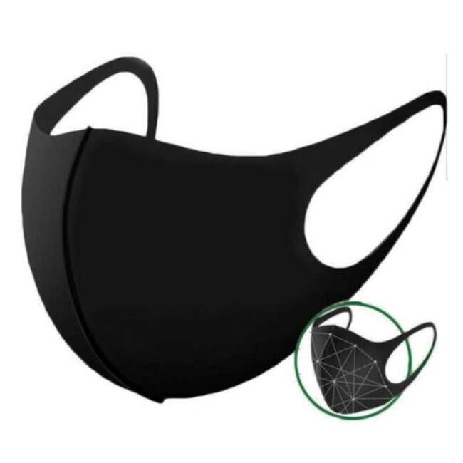Benson Stijlvol zwart mondkapje - herbruikbaar en comfortabel