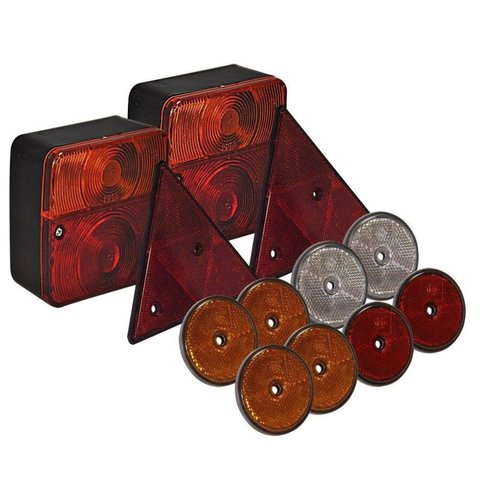 Benson Complete Set Aanhanger Achterlichten met Reflectoren - 12 delig Benson Complete Set Aanhanger Achterlichten met Reflectoren - 12 delig