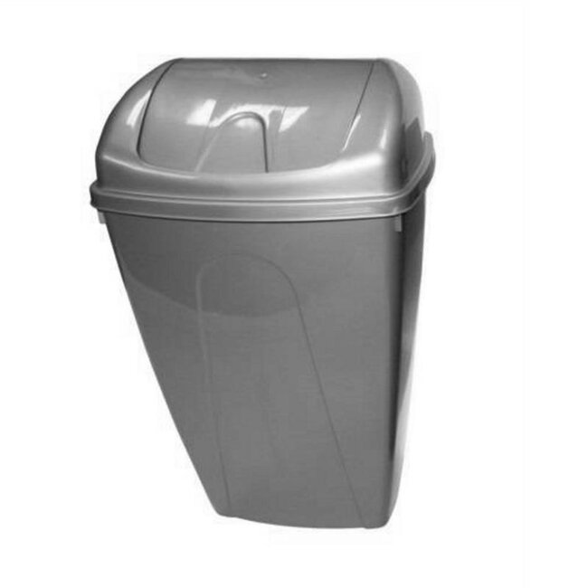 Benson Stijlvolle afvalbak met tuimeldeksel - 25 liter - zwart of zilver