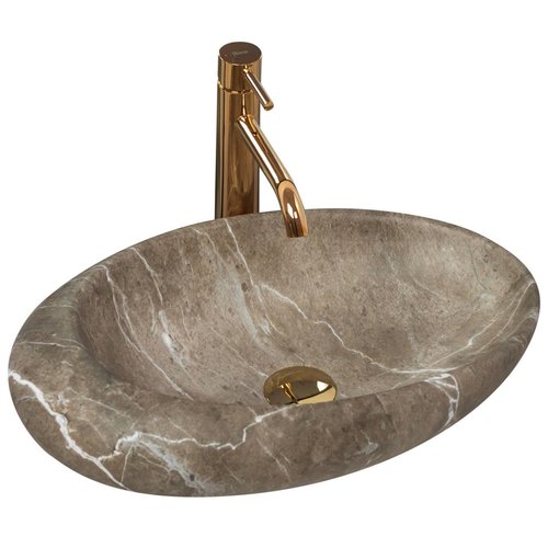 REA Roxy B Opzetwastafel - Waskom - 49 x 31 x 13.5 cm - Stone Nature - Stonelook REA Roxy B Opzetwastafel - Waskom - 49 x 31 x 13.5 cm - Stone Nature - Stonelook