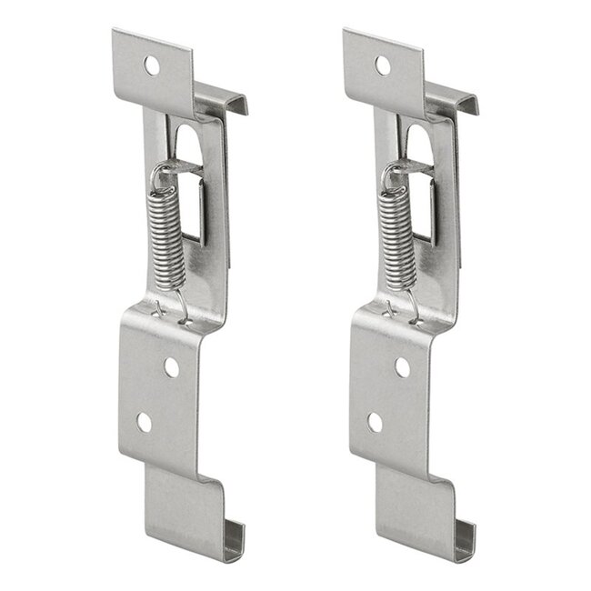 ProPlus Kentekenplaatklem met veer - RVS - Set van 2 - 124 x 24 mm - Eenvoudig wisselen