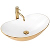 REA Royal Opzetwastafel - Waskom - 60.5 x 36 x 16 cm - Glans Goud - Wit REA Royal Opzetwastafel - Waskom - 60.5 x 36 x 16 cm - Glans Goud - Wit