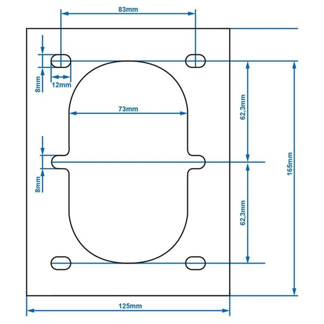 ProPlus Montageplaat - 125 x 165 mm - robuust staal - voor artikel 342144