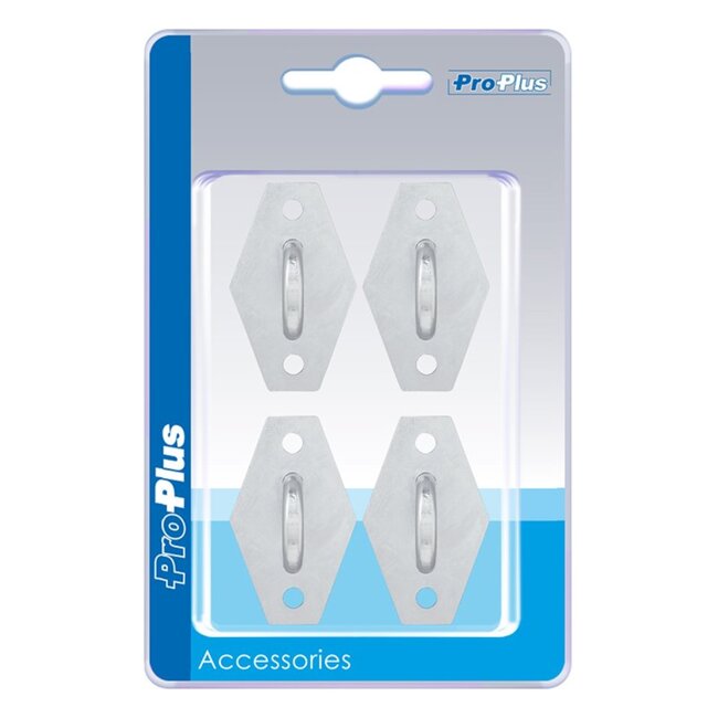 ProPlus Ronde zeilringen - staal - 14 x 22 mm - set van 4 stuks