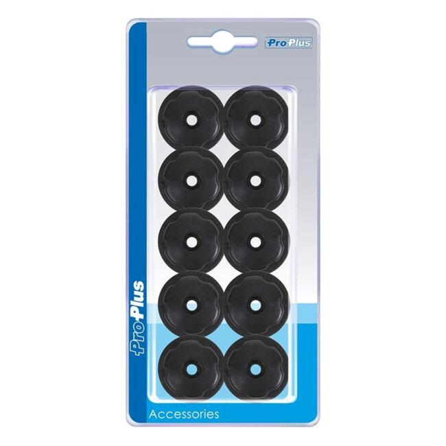 ProPlus Ronde koordhouder set - kunststof - zwart - Ø 29/38 x 17 mm - 10 stuks