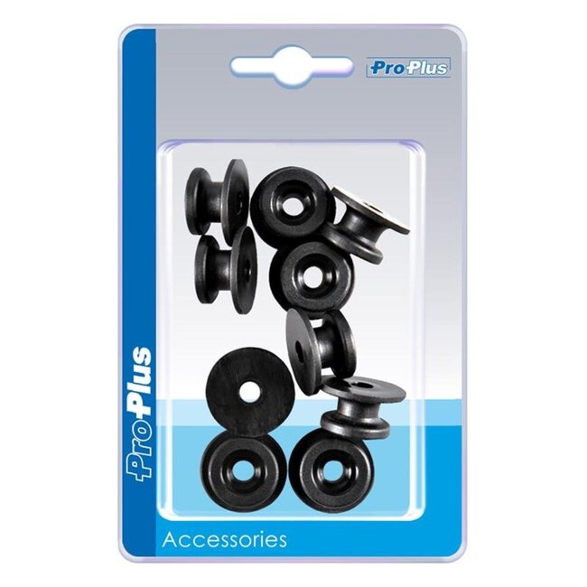 ProPlus Ronde koordhouder - kunststof - zwart - 10 stuks - Ø 19/25 x 13 mm