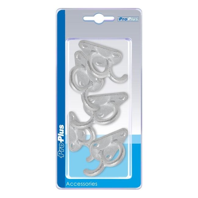 ProPlus Touwhaken - metaal - 70 x 45 mm - set van 5 stuks - met oog