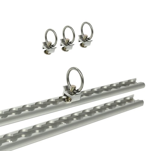 Pro Plus Bindrail - Cargorail - Vastzetrail - Aluminium - 2 x 600 x 20.5 mm - met 4 Studfittingen Pro Plus Bindrail - Cargorail - Vastzetrail - Aluminium - 2 x 600 x 20.5 mm - met 4 Studfittingen