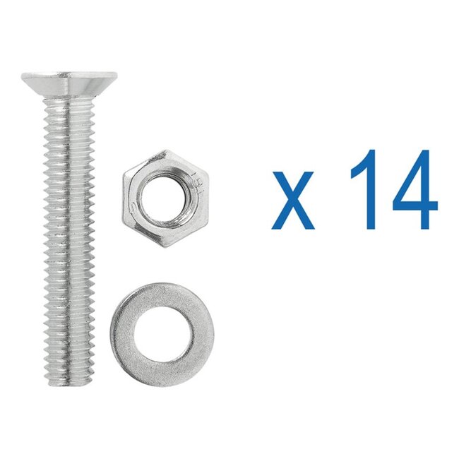 ProPlus Aluminium bindrail-set - 60 cm - Inclusief 4 studfittingen - Complete installatiekit