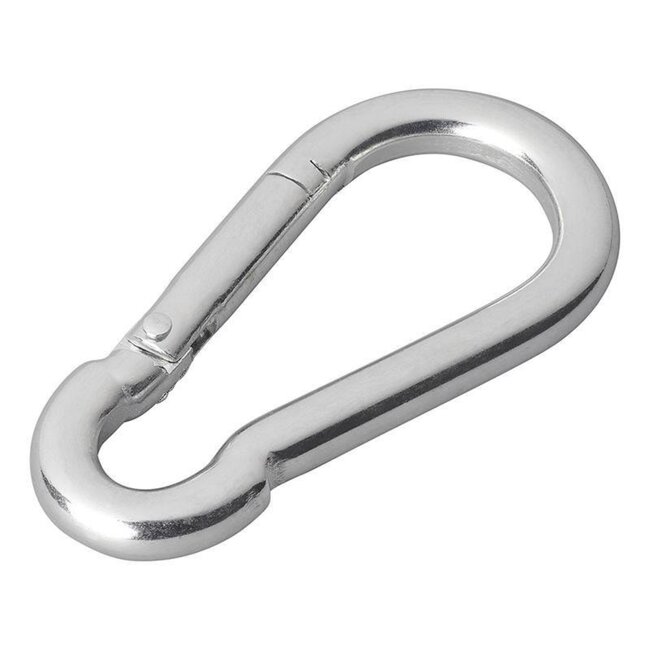 ProPlus Karabijnhaak - Metaal - 8x80 mm - Chroom - 2 stuks