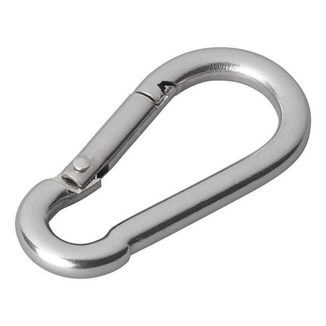 ProPlus Karabijnhaak - RVS - 5 x 50 mm - Chroom - 2 stuks