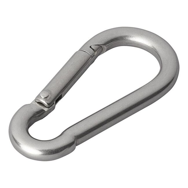 ProPlus Karabijnhaak - RVS - 8 x 80 mm - Chroom - Niet geschikt voor klimmen