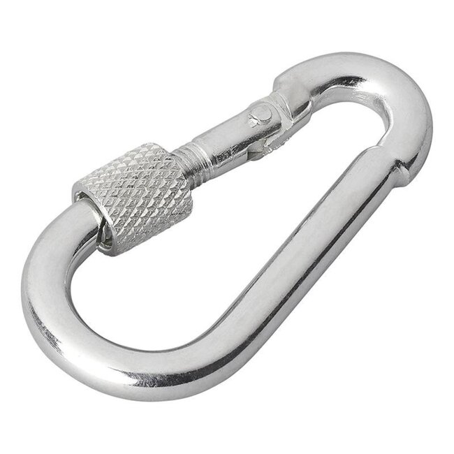 ProPlus Karabijnhaak met schroefsluiting - metaal - 5 x 50 mm - chroom