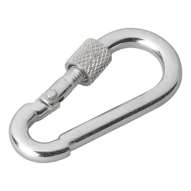 ProPlus Karabijnhaak met schroefsluiting - metaal - 5 x 50 mm - chroom