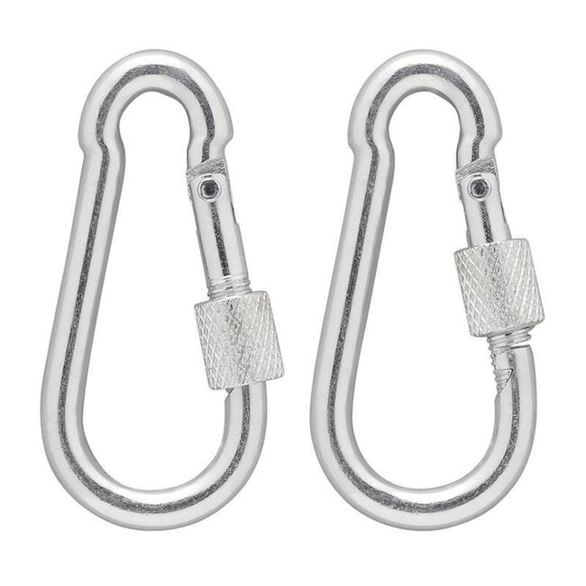 ProPlus Karabijnhaak met schroefsluiting - metaal - 6 x 60 mm - 2 stuks