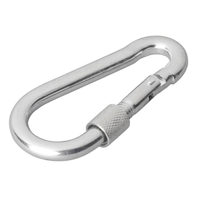 ProPlus Karabijnhaak met schroefsluiting - metaal - 8 x 80 mm - chroom
