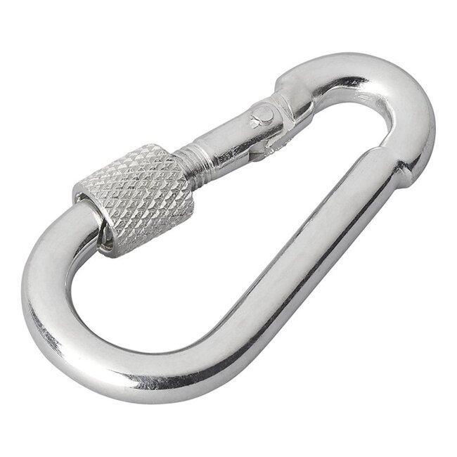 ProPlus Karabijnhaak met schroefsluiting - Metaal - 8x80 mm - 2 stuks