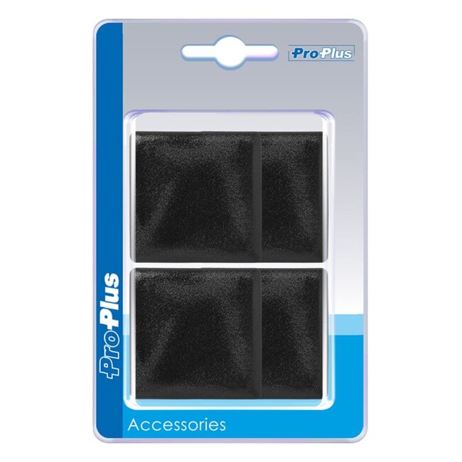 ProPlus Vierkante inslagdoppen - 40 x 40 mm - kunststof - zwart - 4 stuks