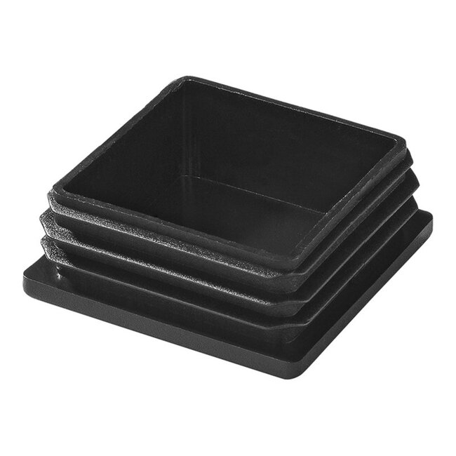 ProPlus Insteekdoppen - vierkant - 50 x 50 mm - kunststof - zwart - 4 stuks