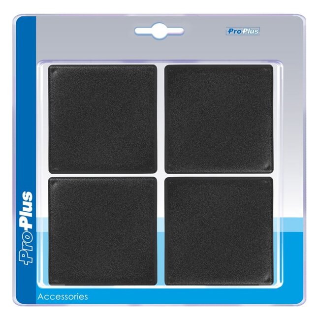 ProPlus Vierkante insteekdoppen - 60 x 60 mm - zwart - set van 4