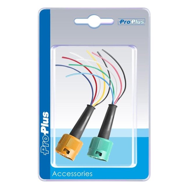 ProPlus Aansluitset 5-polig - Voor achterlichten - 15 cm - Geel en groen