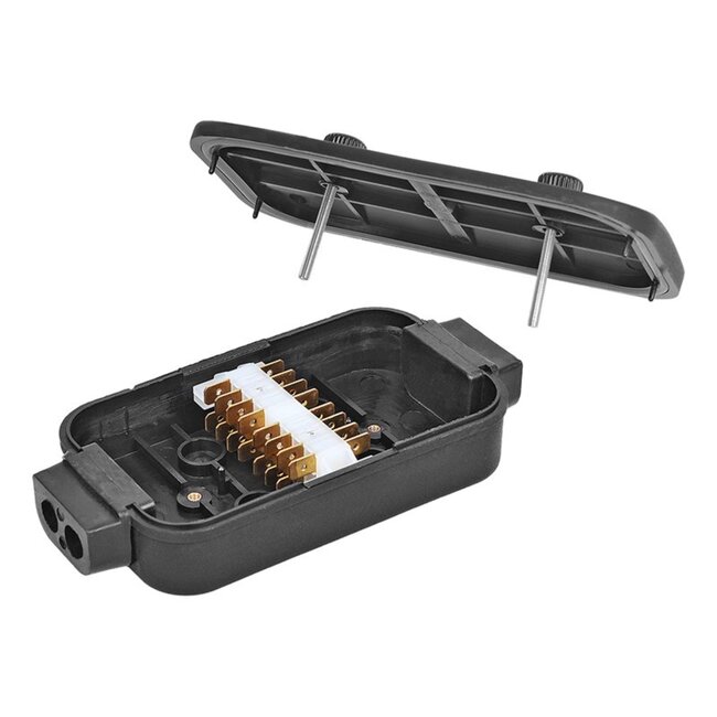ProPlus Kabelverbindingsdoos - Waterdicht - 8 x 4 polig - Kunststof - Zwart