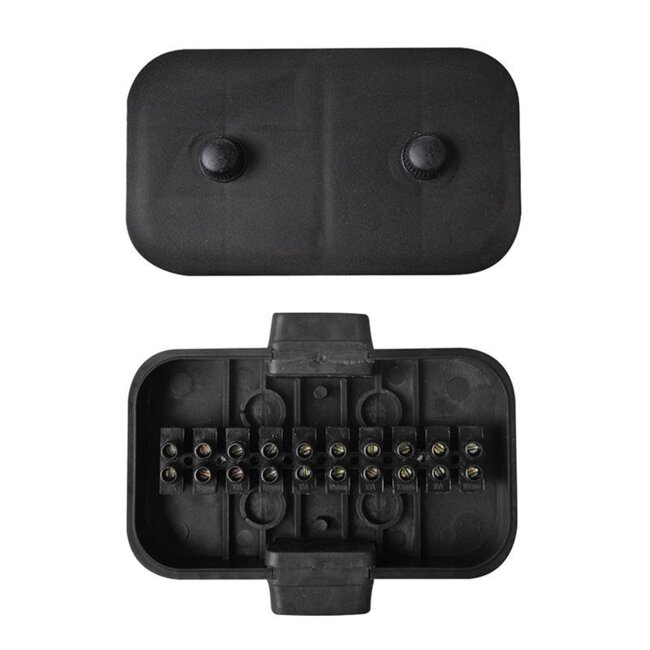 ProPlus Verbindingsdoos - 10-polig - kunststof - zwart - voor aanhangers