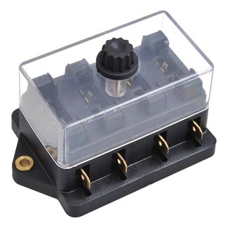 ProPlus Waterdichte verbindingsdoos - 4-polig - voor 4 steekzekeringen - max. 30 amp - transparant deksel