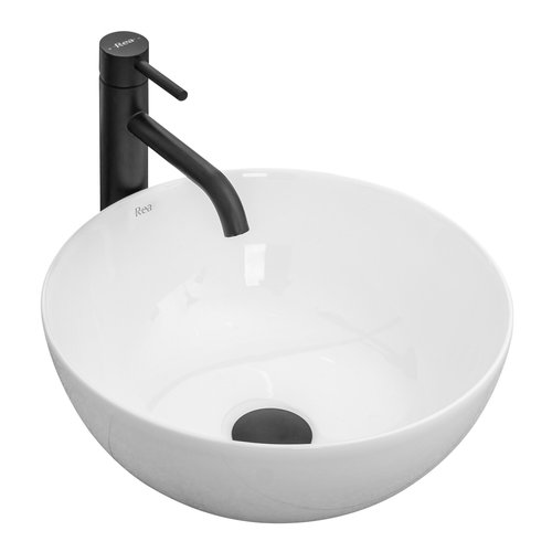 REA Stella Opzetwastafel - Waskom - Ø 36 x 15 cm - Glans Wit REA Stella Opzetwastafel - Waskom - Ø 36 x 15 cm - Glans Wit